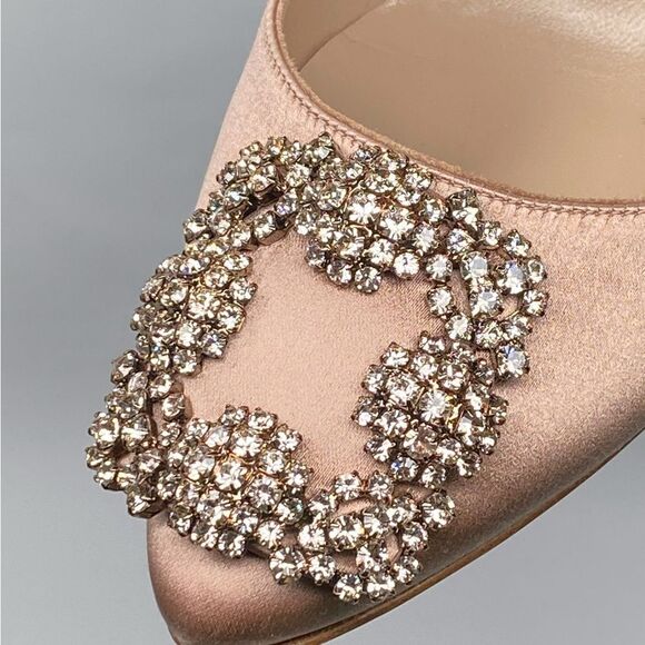 Manolo Blahnik Hangisi 70 Embellished Satin Pumps size 36 - Picture 6 of 13